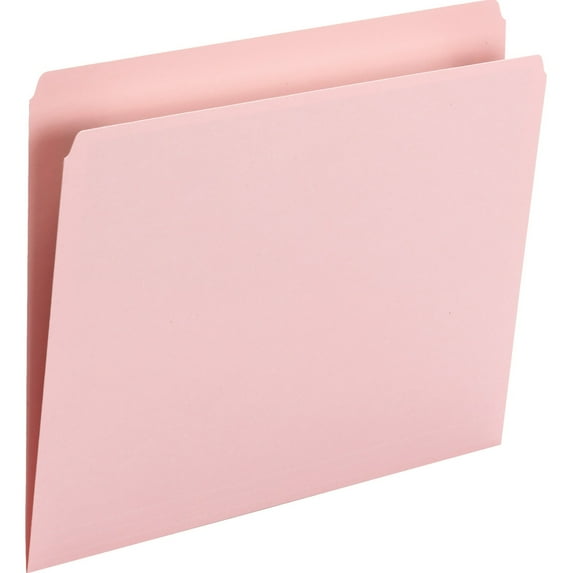 Smead, SMD10942, Top Tab Colored Folders, 100 / Box, Pink