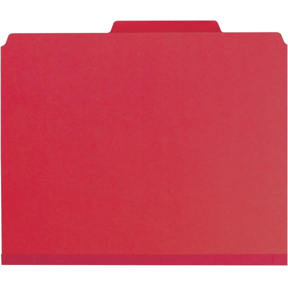 Smead, SMD14082, Pocket Divider PressBoard Classification Folders, 10 / Box, Bright Red