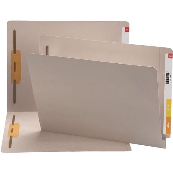 Smead, SMD25849, Colored End Tab Fastener Folders, 50 / Box, Gray