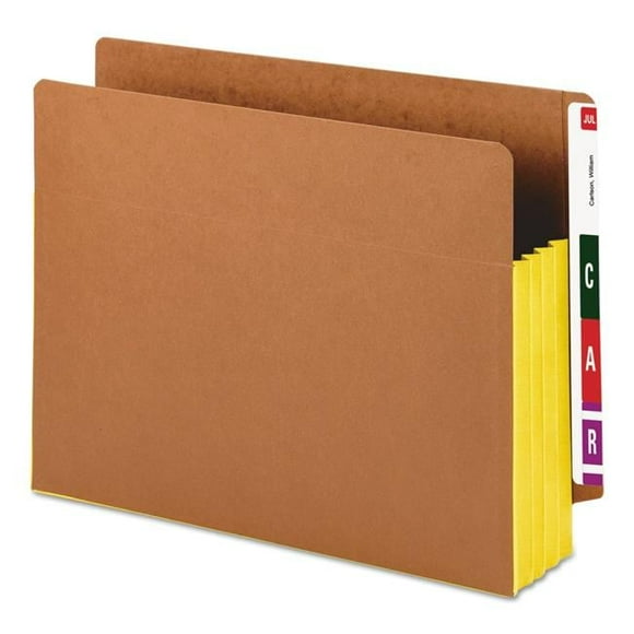 Smead SMD73688 3.5 in. Drop Front End Tab File Pocket, Yellow - Size Letter