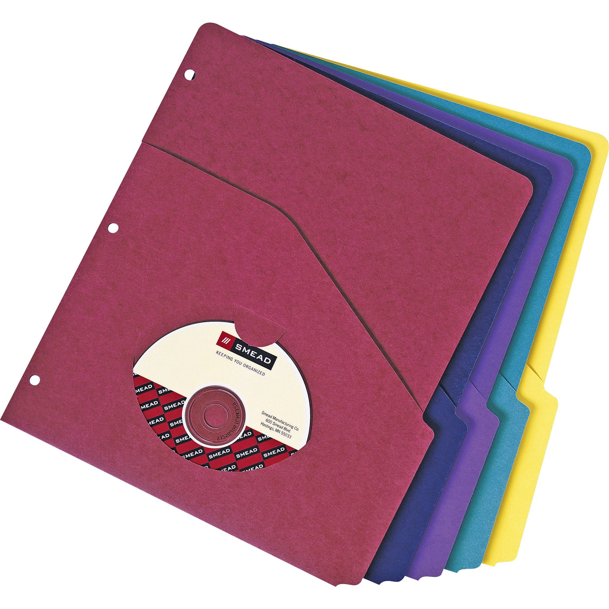 Red Project File Sleeve Smead, SMD75452, Project File Pockets, 10 / Pack, Dark Blue,Maroon ...