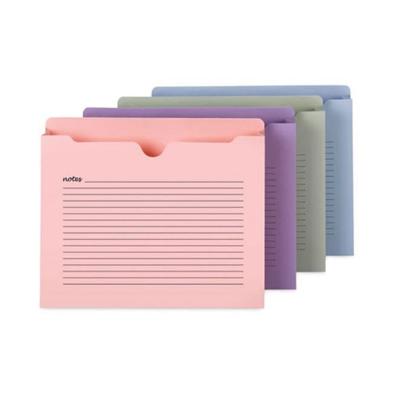Smead SMD75695 2 in. Expansion Notes File Jackets, Assorted Color