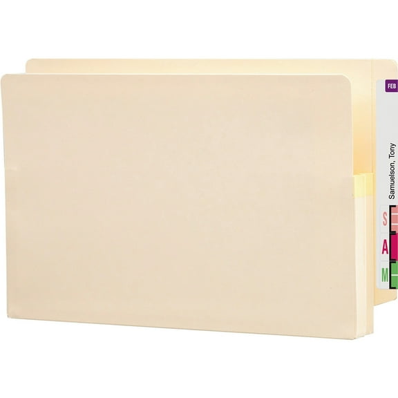 Smead, SMD76114, End Tab File Pockets with Reinforced Tab, Manila