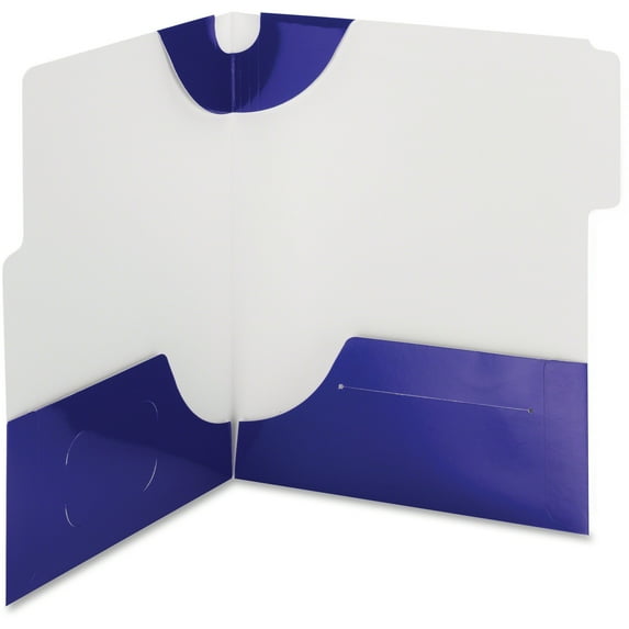 Smead, SMD87964, SuperTab Two-Pocket File Folders, 5 / Pack, Blue