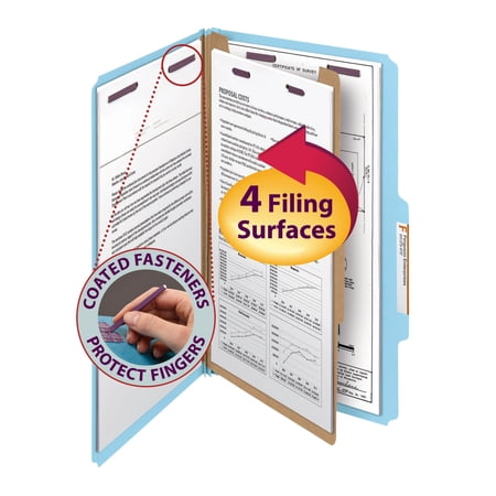 Smead SafeSHIELD® Classification Folder 1 Div Blue 10/BX Legal (18730)