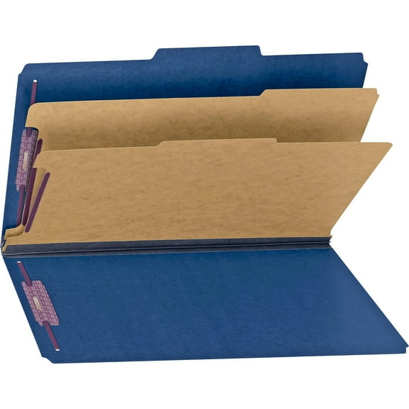 Smead SafeSHIELD Classification Folder 2 Div Blue 10/BX Legal (19035)