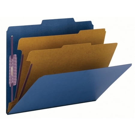 Smead SafeSHIELD® Classification Folders 2 Div Blue 10/BX Ltr (14032)