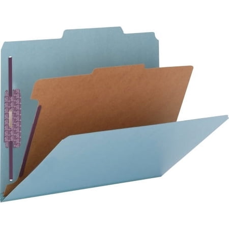 Smead SafeSHIELD Fastener 1-Divider Classification Folders Letter - 8 1/2" x 11" Sheet Size - 2" Expansion - 2 x 2S Fastener(s) - 2" Fastener Capacity for Folder - 2/5 Tab Cut - Top Tab Location - Rig