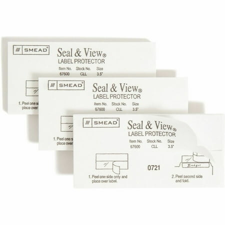 Smead® Seal And View® Clear Tab® Label Protectors, CLL, 3 1/2" x 1 11/16", Box Of 100