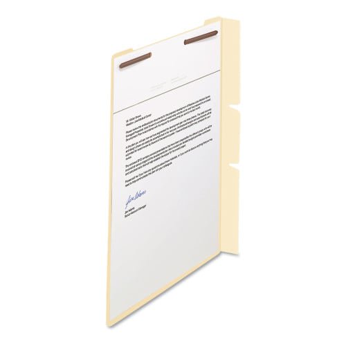 Smead Self-Adhesive Folder Dividers for Top/End Tab Folders w/ 2-Prong Fasteners, Letter Size, Manila, 100/Box (68027)