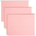 Smead Standard Hanging File Folders, 25 Count, Pink, 1/5Cut Adjustable