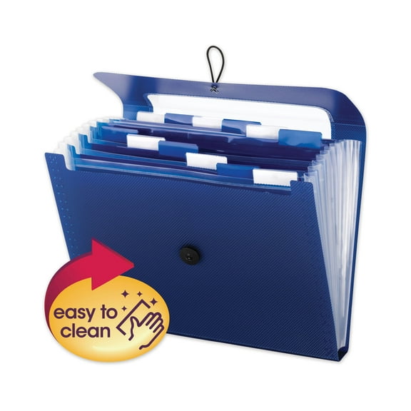 Smead Step Index Organizer 12 pockets w/Cord Navy Blue Letter (70902)