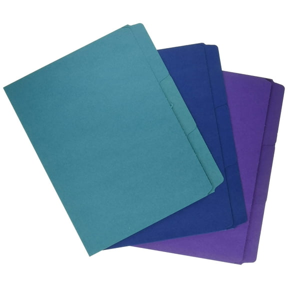 Smead SuperTab Organizer File Folder, Oversized 1/3-Cut Tab, 2 Dividers, Letter, Assorted Colors (11989)