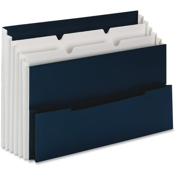 Smead Manufacturing Mini Stadium File, 4.5" Expansion, 4 Sections, Letter Size, Navy/white