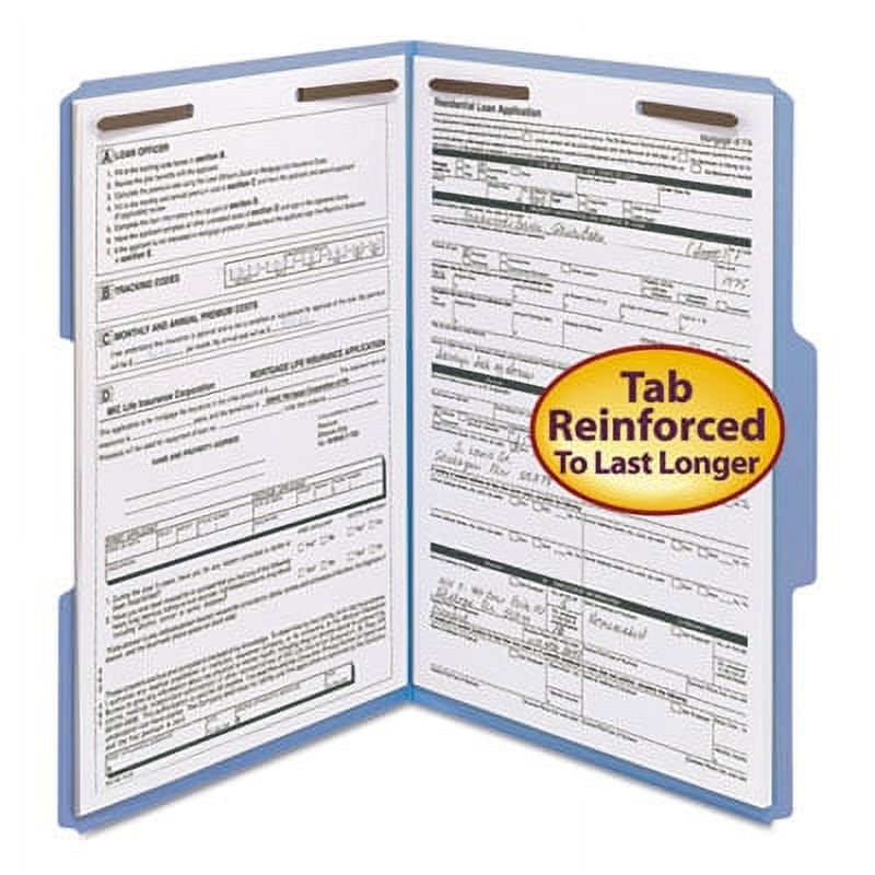 Smead Top Tab Colored Fastener Folders, 0.75" Expansion, 2 Fasteners