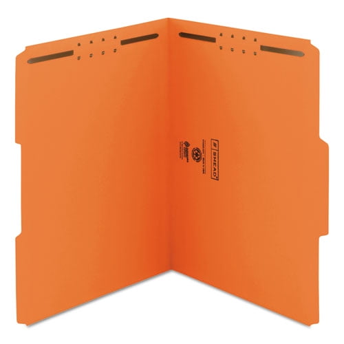 Smead Top Tab Colored Fastener Folders, 2 Fasteners, Letter Size