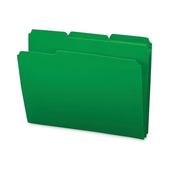 Smead Top Tab Poly Colored File Folders, 1/3-Cut Tabs, Letter Size, Green, 24/Box (10502)