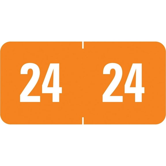 Smead Yearly End Tab File Folder Labels Orange 25/Sheet 10 Sheets/Pack 67924