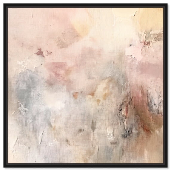 Smeared Codex (V) Canvas Minimalist Abstracts by Art Remedy, Black Frame, 30" x 30"