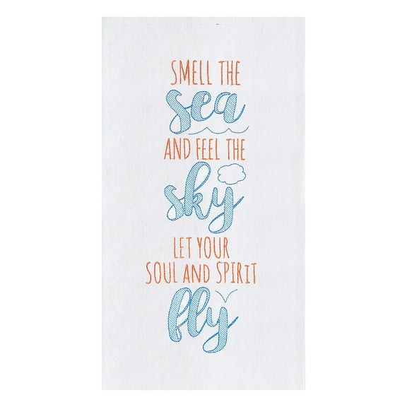 Smell The Sea Flour Sack Cotton Kitchen Towel
