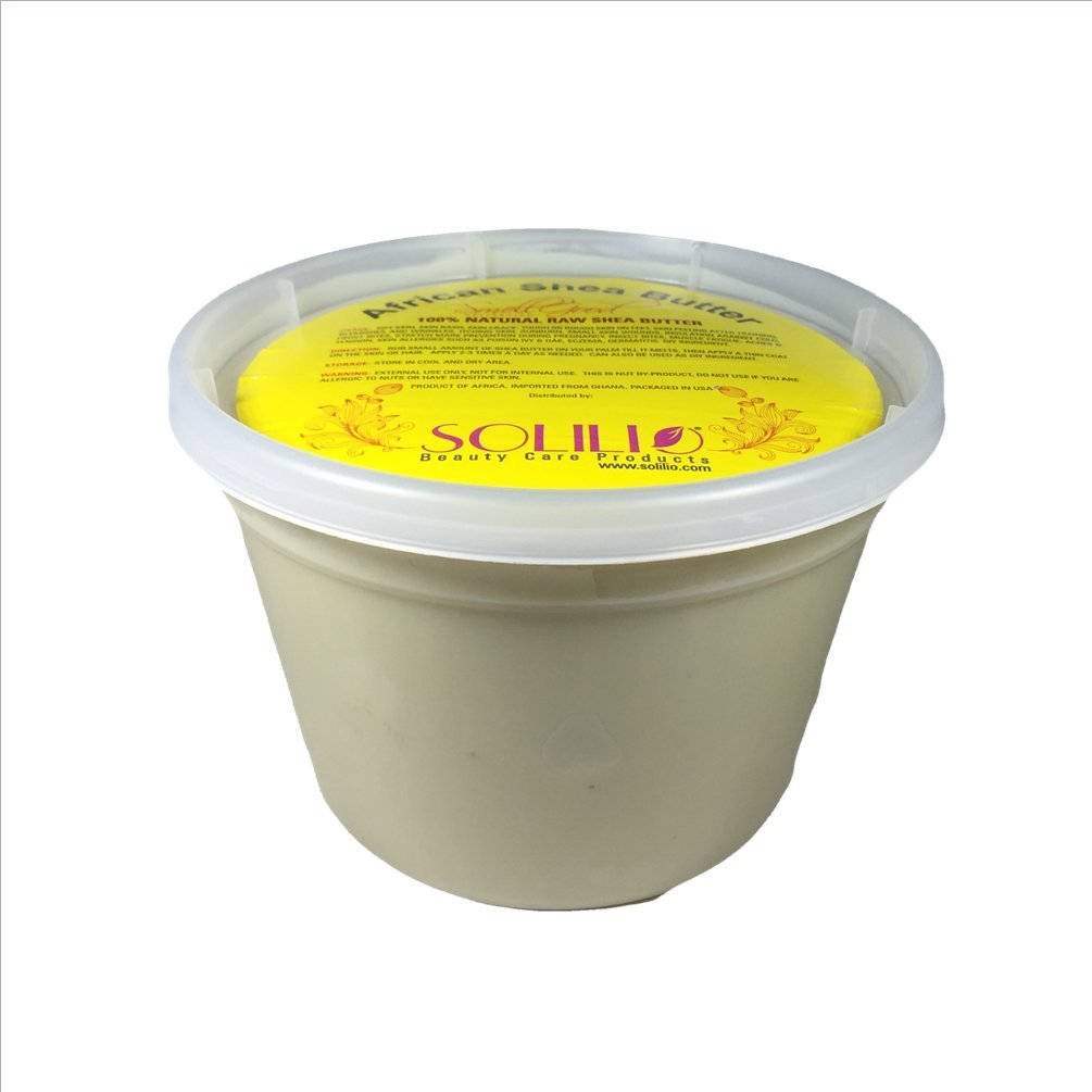 SmellGood - Pure Unrefined DPF11African Shea Butter, natural and handmade, ivory color, packed in 16 oz food grade resealable container, 2 Units included