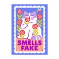 thumbnail image 1 of Smells Fake - Drawing Cat Humor Illustration Whimsical Pop Art Floral Quote Unframed Wall Art Print 24 x 32 inches, 1 of 16