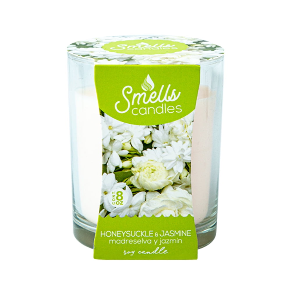 Smells Honeysuckle & Jasmine Single Wick Scented Candle, 8 oz