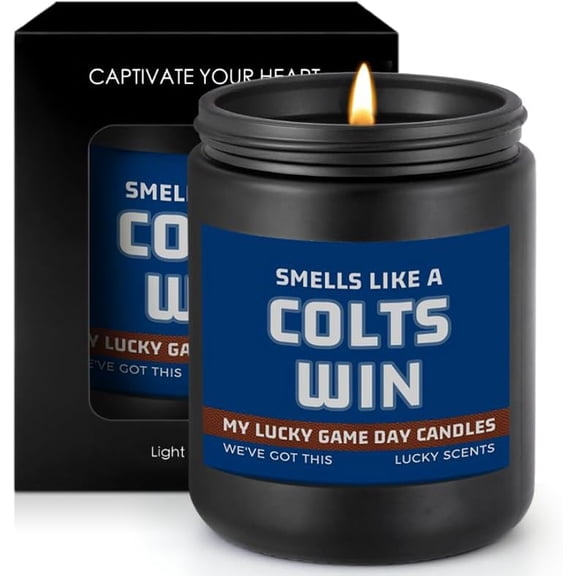 Smells Like A Colts Win Scented Candle Football Themed Merch Fan Shop Men Women Stuff Gear Decor Indianapolis Team Accessories Bf Boyfriend Naughty Weird Novelty Cool Special Present Funny
