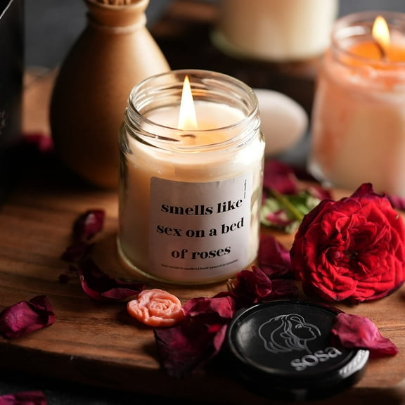 Smells Like Sex on Bed of Roses - Highly Aroma Scented Candles For Bedroom Sex | Scented Candles For Honeymoon Sex | Sexy Candle Gifts For Couples,Birthday,Husband,Wife,Men,Women,Boyfriend,Girlfriend