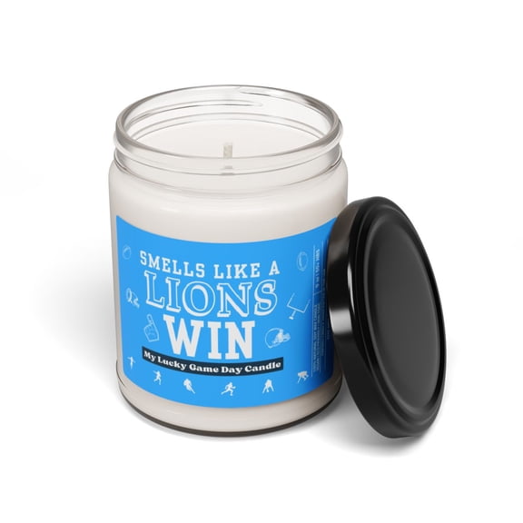 Smells like a Detroit Win-Football Game day fun gift Candle 9 Scented Soy Candle, 9oz-KFTDLW01-Atlantis Whisper-AW9