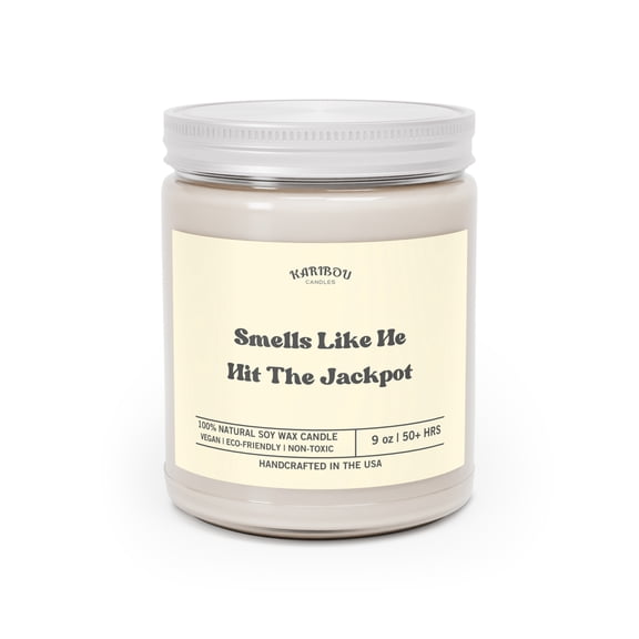 Smells like he hit the jackpot Funny Candles Gifts-7 Scented ,9oz