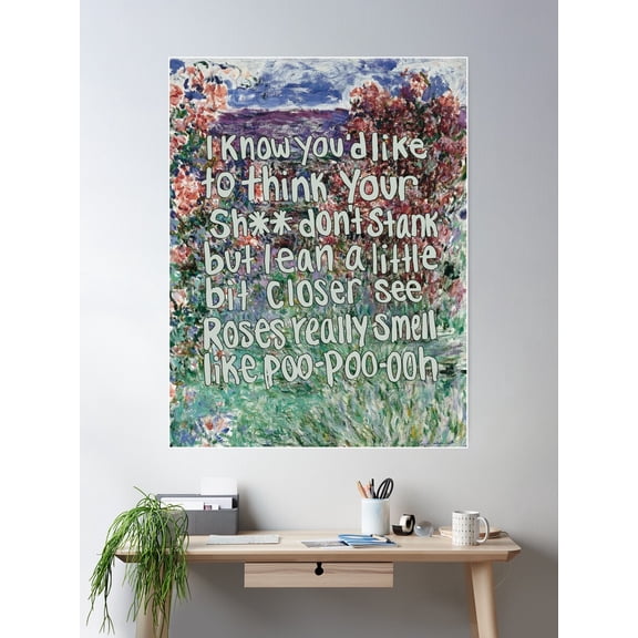 Smelly Roses Poster Wall Art, Modern Wall Decor For Living Room Bedroom, 8x12 UNFRAMED