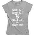 thumbnail image 1 of Smelly cat what are they feeding you t womens Ladies Funny Gift Top T-Shirt, 1 of 4