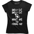 thumbnail image 1 of Smelly cat what are they feeding you t womens Ladies Funny Gift Top T-Shirt, 1 of 4