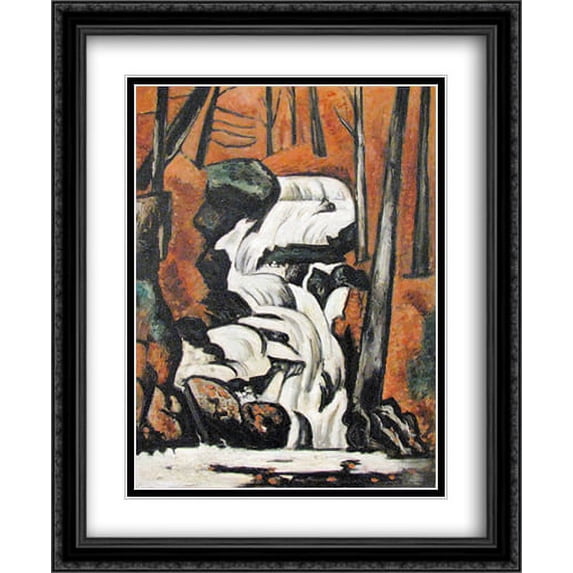 Smelt Brook Falls 2x Matted 28x34 Large Black Ornate Framed Art Print by Marsden Hartley