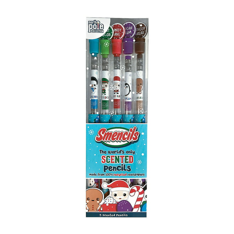 Holiday Smencils 5-Pack, Stocking Stuffers - Scentco Inc - Blue
