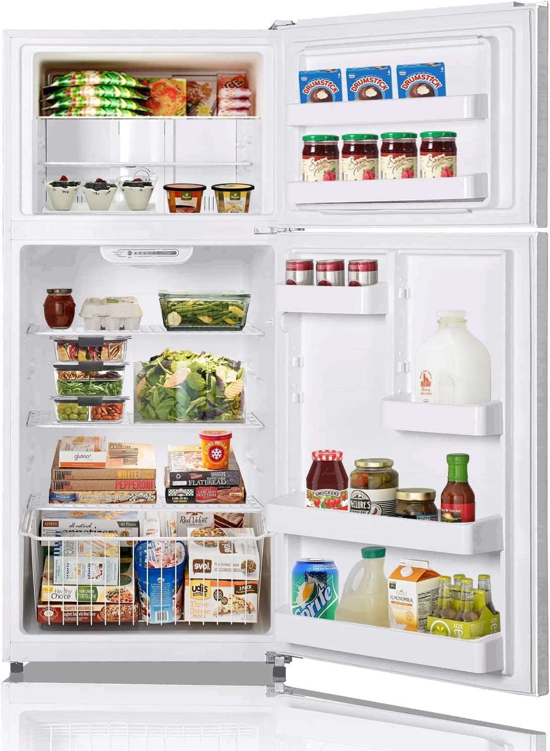 Smeta 18 Cu ft Refrigerator Top Freezer Thermostat Apartment Size Stainless Steel