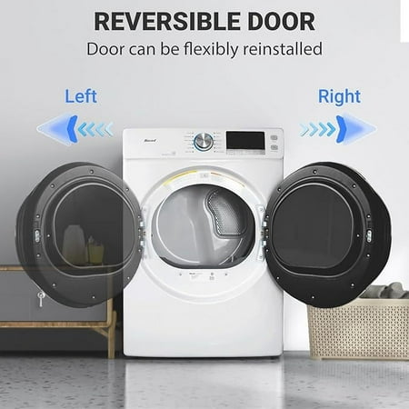 Smeta 33" Gas Clothes Dryer, 8 Cu ft Front Load Laundry Dryer Machine, Anti-Wrinkle, Reversible Door