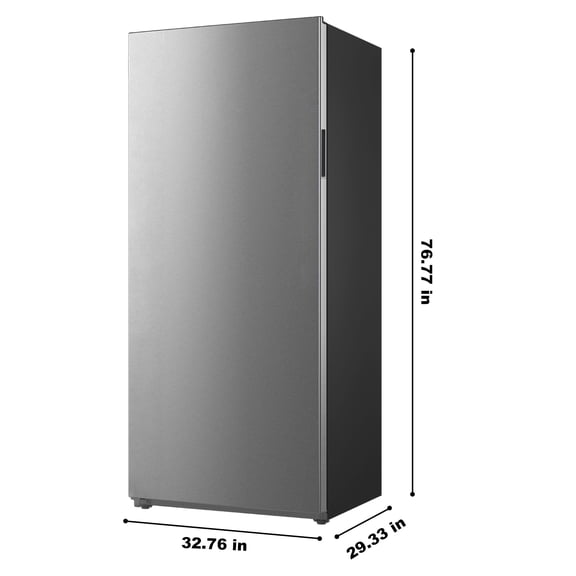 Smeta 33 Inch Upright 21 Cu ft Freezer in Stainless Steel Left Door Fridge