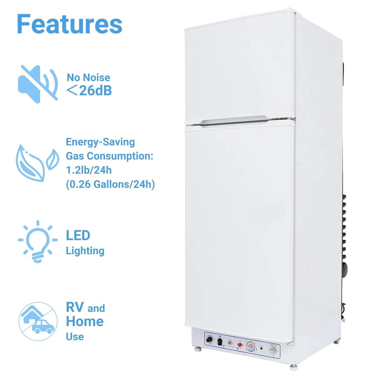 Smeta 9.3 Cu ft Gas Propane Refrigerator Freezer RV Fridge off-grid 110V / Lpg Silent