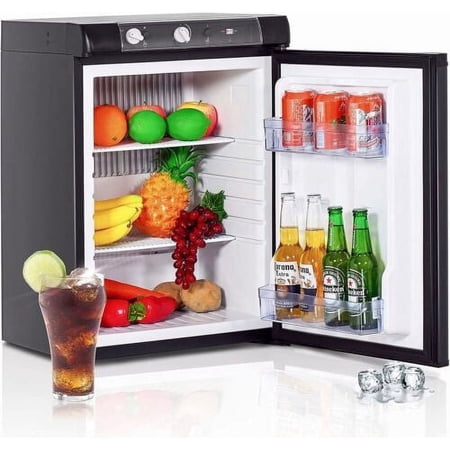 Smad Propane Refrigerator 26.2" H 3 Way for Semi Truck 12 V 110 V LPG 2.1 Cu ft Quiet Rv Fridge