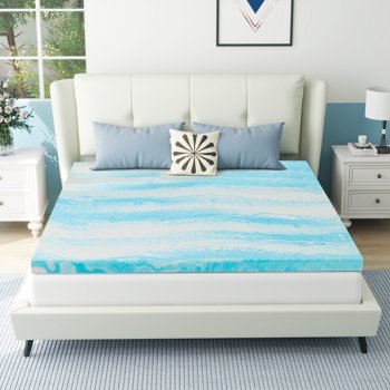 Smiaoer 2,3,4 inches Mattress Topper, Twin XL Size Cooling Gel-Infused Memory Foam Mattress Topper-2 inches