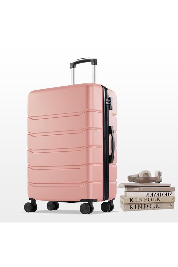 Smiaoer 20" Hardshell Carry on Luggage, Lightweight Expandable ABS Suitcase with Spinner Wheels & TSA Lock,Pink