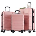thumbnail image 1 of Beddle 3 Piece Hardshell Luggage Set Hardside Lightweight Suitcase with Spinner Wheels TSA Lock 20in 24in 28in,Pink, 1 of 10