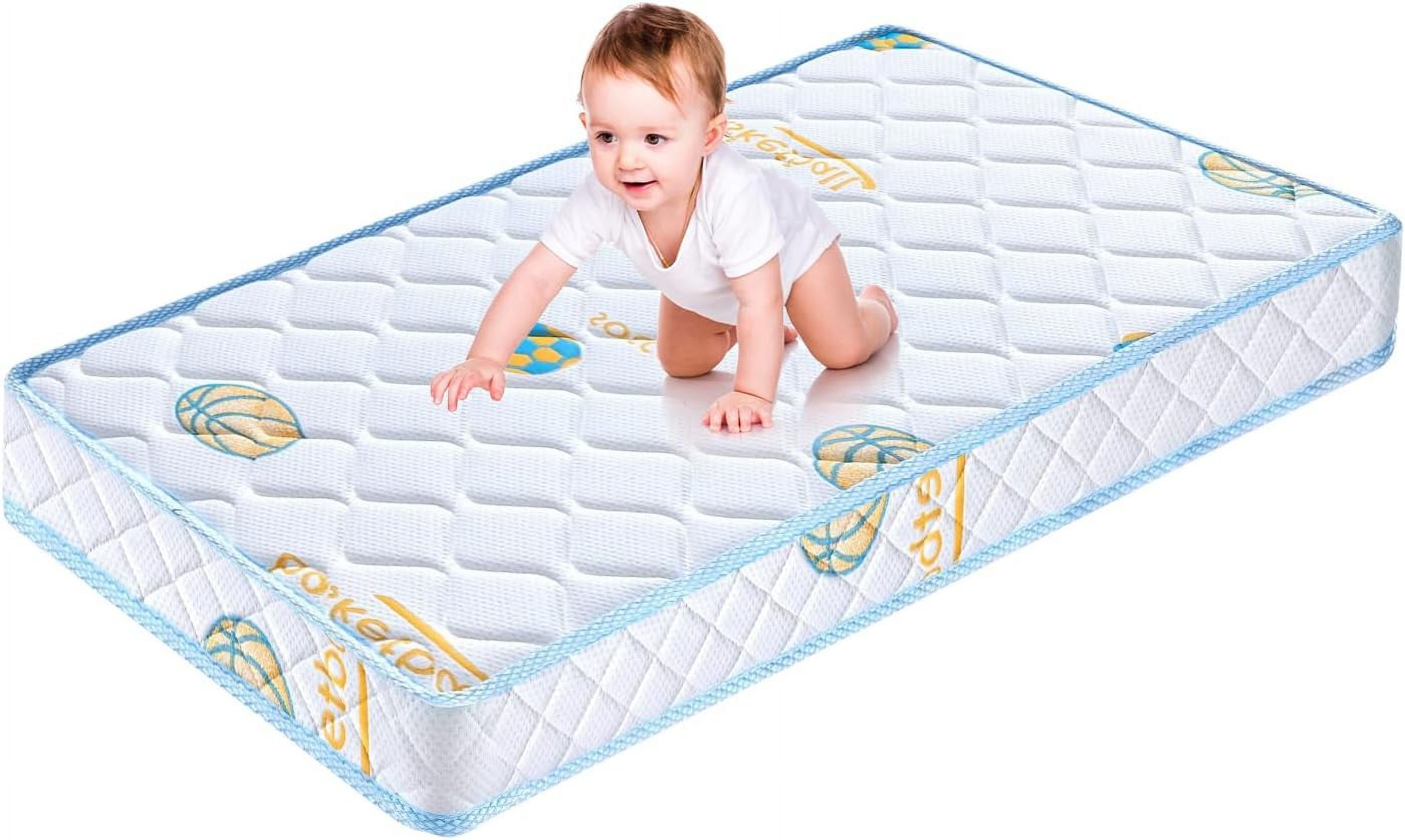 Smiaoer 4.5 inch Memory Foam Crib & Toddler Mattress for Standard Full Size  Crib, Cute Cartoon Print, Premium Firm