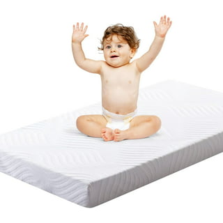 4 inch Memory Foam Crib Mattress for Toddler, Waterproof Cover