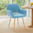 thumbnail image 1 of Dining Chair,Teddy Fur Upholstered Boucle Side Chair Accent Chair for Living Room,Bedroom,Kitchen,Blue, 1 of 9