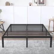 Beddle Full Size Metal Bed Frame with Storage Space Heavy Duty Platform, No Box Spring Needed, Black