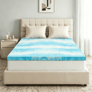 Beddle Gel Memory Foam Mattress Topper, Queen Size, 2 inch, for Pressure Relief