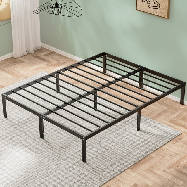 Smiaoer King Bed Frame, Metal Platform Bed Frame, No Box Spring Needed